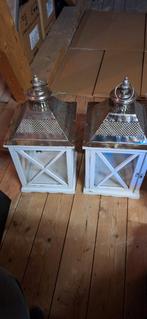 Set van 2 Lantaarns, Ophalen, Gebruikt, 25 tot 50 cm, Wit