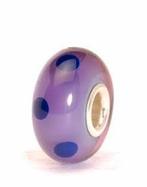 Prachtige Trollbeads glaskraal, paars met blauwe stippen, Sieraden, Tassen en Uiterlijk, Bedels, Glas of Kristal, Ophalen of Verzenden