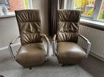 Luxe leren relax fauteuils, Ophalen, Zo goed als nieuw, 75 tot 100 cm, 50 tot 75 cm