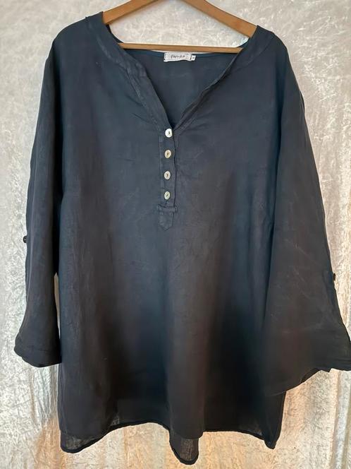 Paprika linnen zomer tuniek maat 6 = 54 = XXXL, Kleding | Dames, Grote Maten, Zo goed als nieuw, Blouse of Tuniek, Blauw, Ophalen of Verzenden