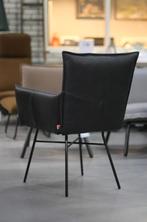 Luxe eetkamerstoel SANNE Jess Design leer armleuningen zwart, Ophalen, Zwart, Zo goed als nieuw, Metaal