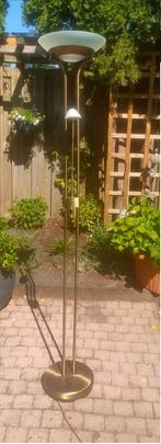 Massive Staande LED vloerlamp brons+glas., Gebruikt, Ophalen of Verzenden, Glas, 150 tot 200 cm