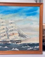 H W Hackett 1971 olieverf kunst Golden Fleece Merchant Ship, Antiek en Kunst, Kunst | Schilderijen | Klassiek, Ophalen of Verzenden