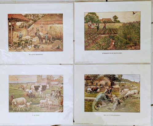 Serie prenten van Cornelis Jetses /Ot en Sien, Verzamelen, Foto's en Prenten, Nieuw, Prent, Natuur, 1940 tot 1960, Ophalen of Verzenden
