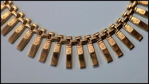 Vintage 14 karaat gouden staafjescollier, Sieraden, Tassen en Uiterlijk, Kettingen, Goud, Goud, Verzenden