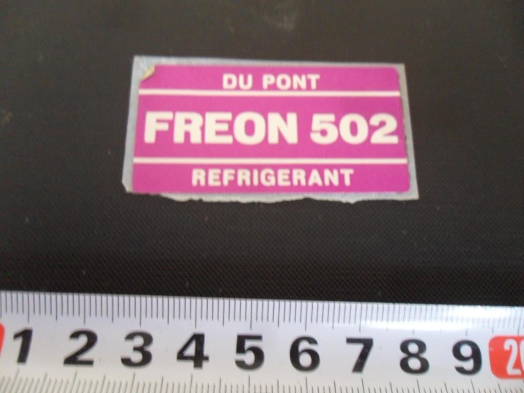 sticker folie du pont FREON 502 refrigerant, Ophalen, Zo goed als nieuw