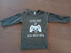 Grote broer: Longsleeve "Leveling up to big brother", Kinderen en Baby's, Babykleding | Maat 80, Ophalen of Verzenden, Zo goed als nieuw