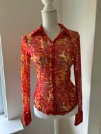 Vintage transparant Mexx Y2K retro 90/2000 style blouse, Maat 38/40 (M), Mexx, Oranje, Ophalen of Verzenden