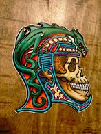 Skull helm slang draak vintage logo sticker rare gothic, Gebruikt, Ophalen of Verzenden