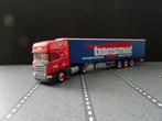 674 herpa scania r transmet belgie 1:87 truck trein oplegger, Ophalen of Verzenden, Zo goed als nieuw, Bus of Vrachtwagen, Herpa