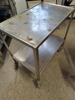 RVS Serveerwagen/klus wagen/lastafel met 2 Niveaus, Ophalen