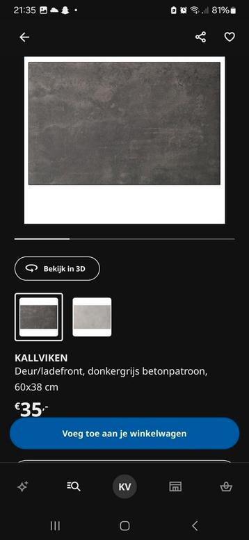 Ikea 2x kastdeur besta kallviken betonlook beschikbaar voor biedingen