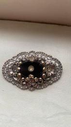 Antieke broche goud zilver combinatie met briljant stenen, Verzenden, Zo goed als nieuw, Minder dan 4 cm, Goud
