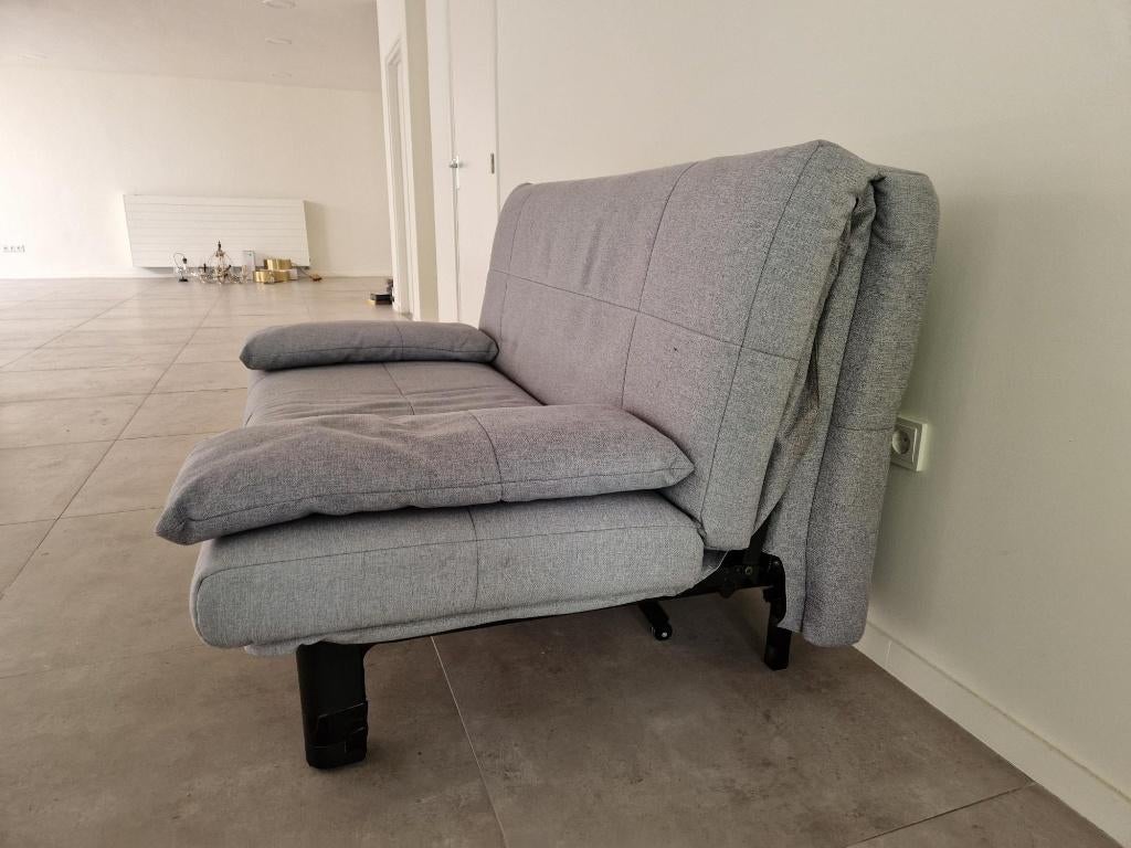 Slaapbank tweepersoons grijs, Ophalen, Tweepersoons, 140 cm, Zo goed als nieuw