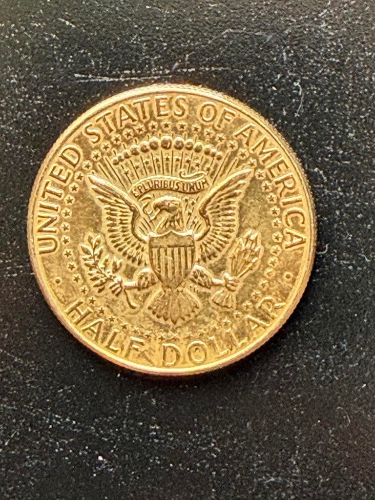 Vergulde Kennedy Half Dollar 1967 Met Certificaat, Ophalen of Verzenden, Noord-Amerika, Losse munt, Goud