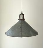 Franse industriële hanglamp zink / aluminium, Ophalen of Verzenden, Gebruikt, Metaal, Minder dan 50 cm