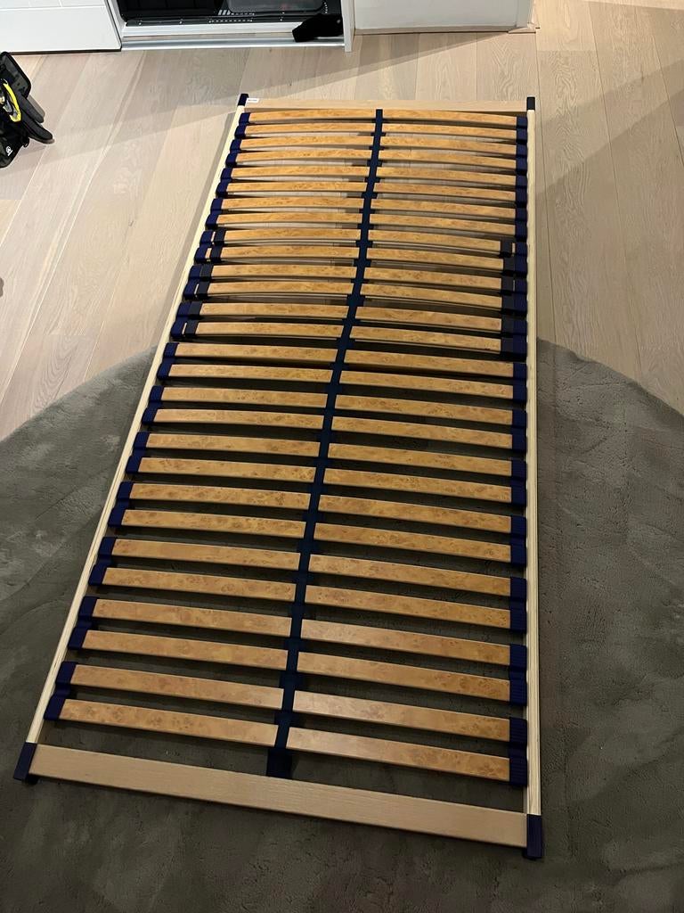 Stevige lattenbodem, Ophalen, 90 cm, Eenpersoons, Zo goed als nieuw