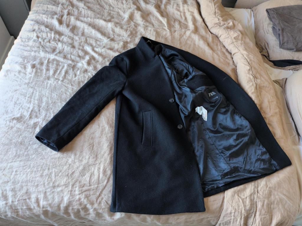 Zara overcoat zwart, Maat 52/54 (L), Zara, Verzenden, Zwart