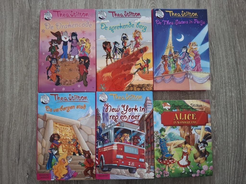 Thea Stilton 1,3,4,5,9 en G. Stilton Alice in Wonderland, Ophalen of Verzenden, Zo goed als nieuw, Thea Stilton, Fictie algemeen