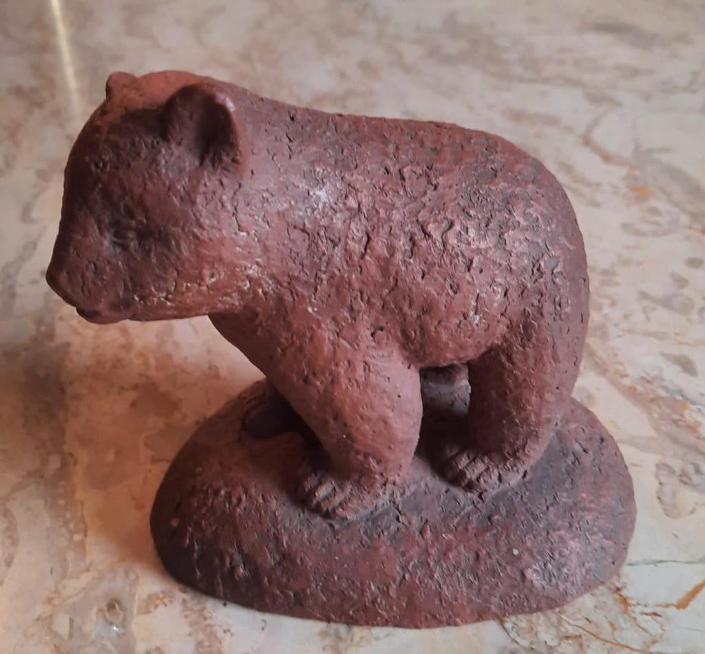 Vintage terracotta beeld beer Zwarte Woud, Antiek en Kunst, Kunst | Beelden en Houtsnijwerken, Ophalen of Verzenden