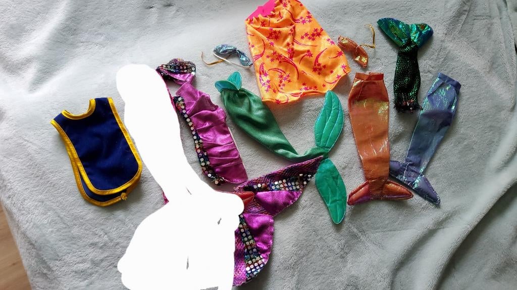 Vintage Barbie Tienerpop zeemeermin outfit kleurige kleding, Ophalen of Verzenden, Fashion Doll