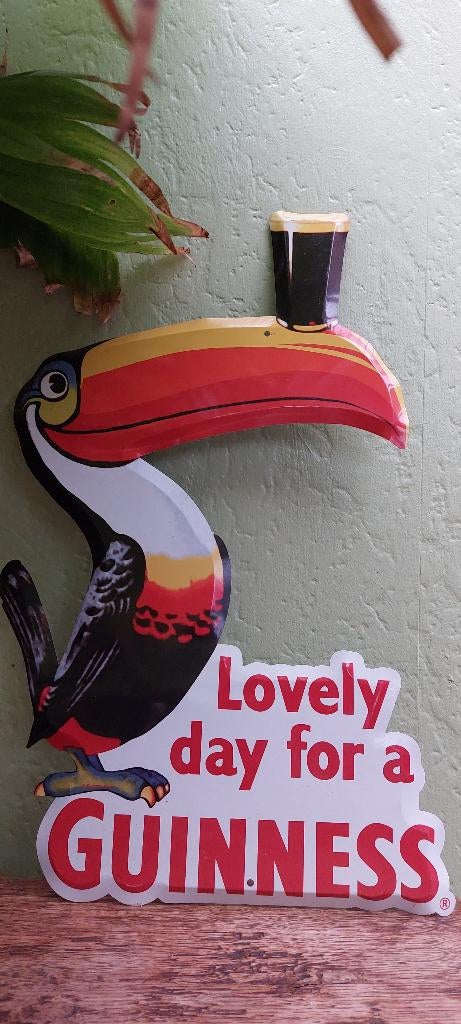 Zeldzaam reclamebord Guinness Toucan, Verzamelen, Ophalen of Verzenden, Nieuw, Reclamebord, Plaat of Schild, Overige merken