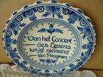Delfts blauw bord wandbord Van het Concert des Levens 24cm, Ophalen of Verzenden
