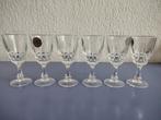 Set van 6 kristallen wijn- of sherryglazen, Antiek en Kunst, Antiek | Glas en Kristal, Ophalen of Verzenden