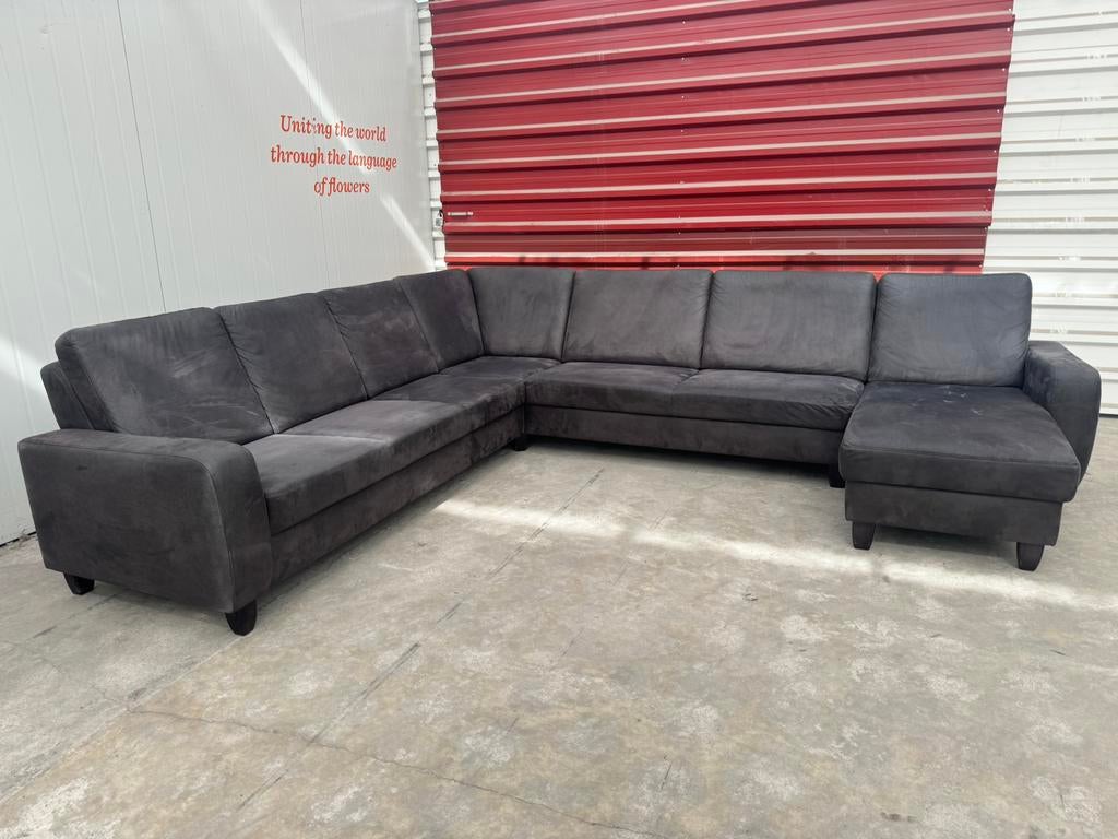Antraciet Zwarte XXL Hoekbank | FM Munzer | Gereinigd