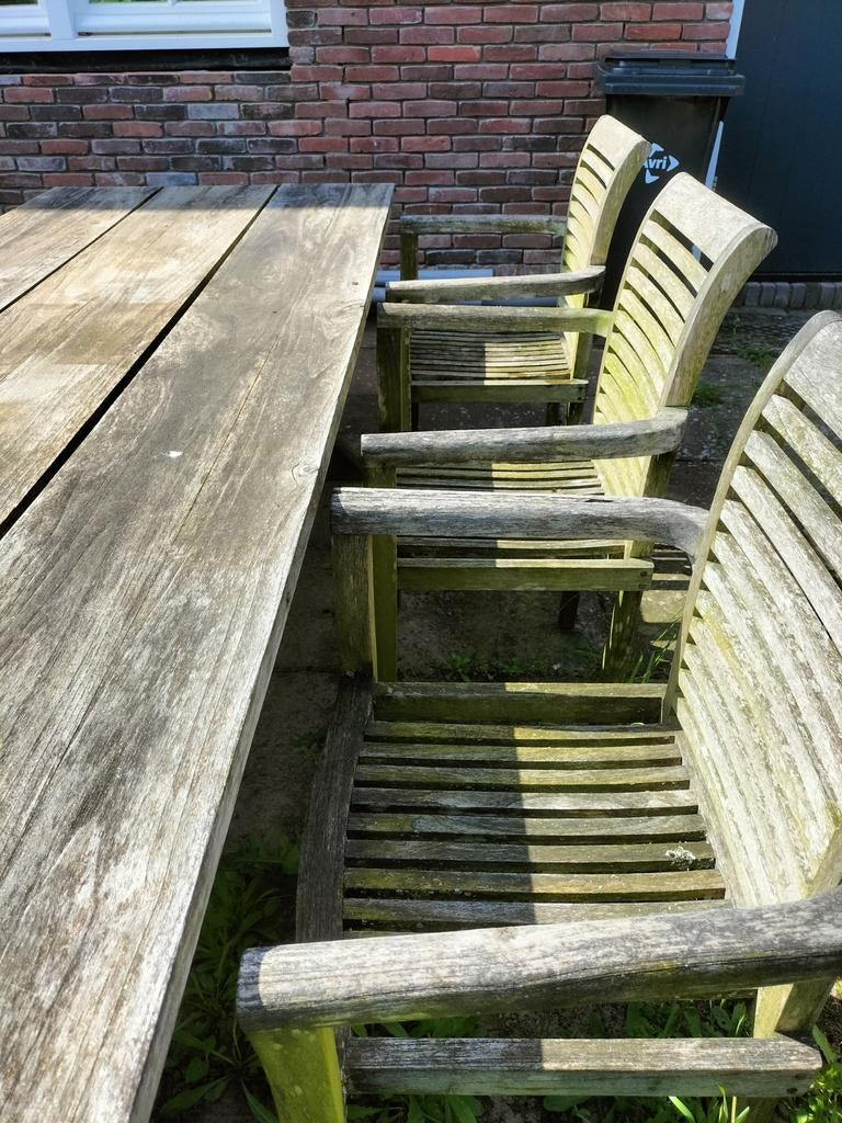 Bois le Duc teak tuinset 6 personen, Ophalen, Gebruikt, 6 zitplaatsen, Teakhout