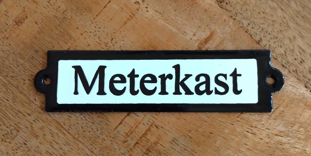 Deurplaatje emaille “Meterkast” NIEUW, Antiek en Kunst, Ophalen of Verzenden