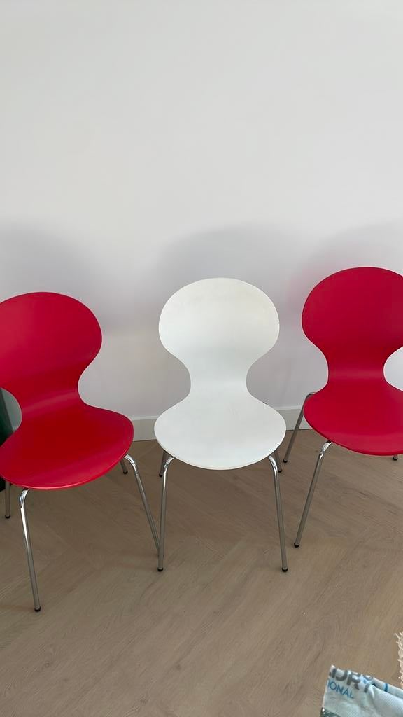 3 vlinderstoelen zgan, Huis en Inrichting, Stoelen, Ophalen of Verzenden, Zo goed als nieuw, Rood, Eén