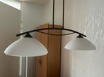 Hanglamp - 2 kappen - brons - melkglas, Huis en Inrichting, Lampen | Hanglampen, Ophalen, Klassiek - Modern, Zo goed als nieuw