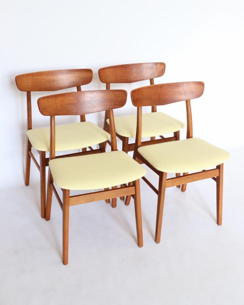 Vintage Findahls eetkamerstoelen teak refurbished, Ophalen, Vintage retro deens design midcentury scandinavisch, Zo goed als nieuw