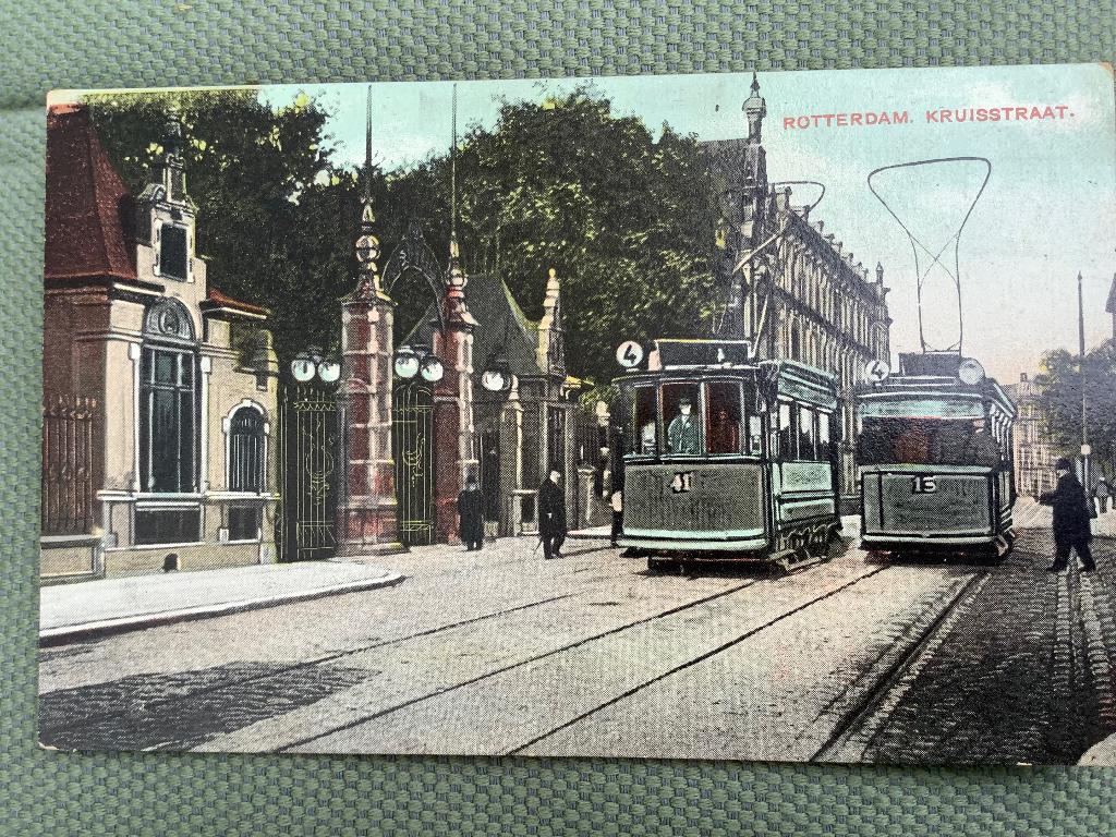 Rotterdam, Kruisstraat met trammetjes, Ophalen of Verzenden, Voor 1920, Zuid-Holland