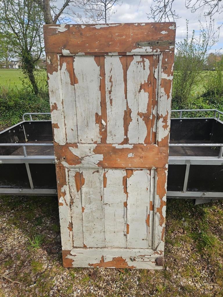 Oude houten deur met afbladderende verf, Ophalen, Gebruikt, Minder dan 80 cm, Binnendeur
