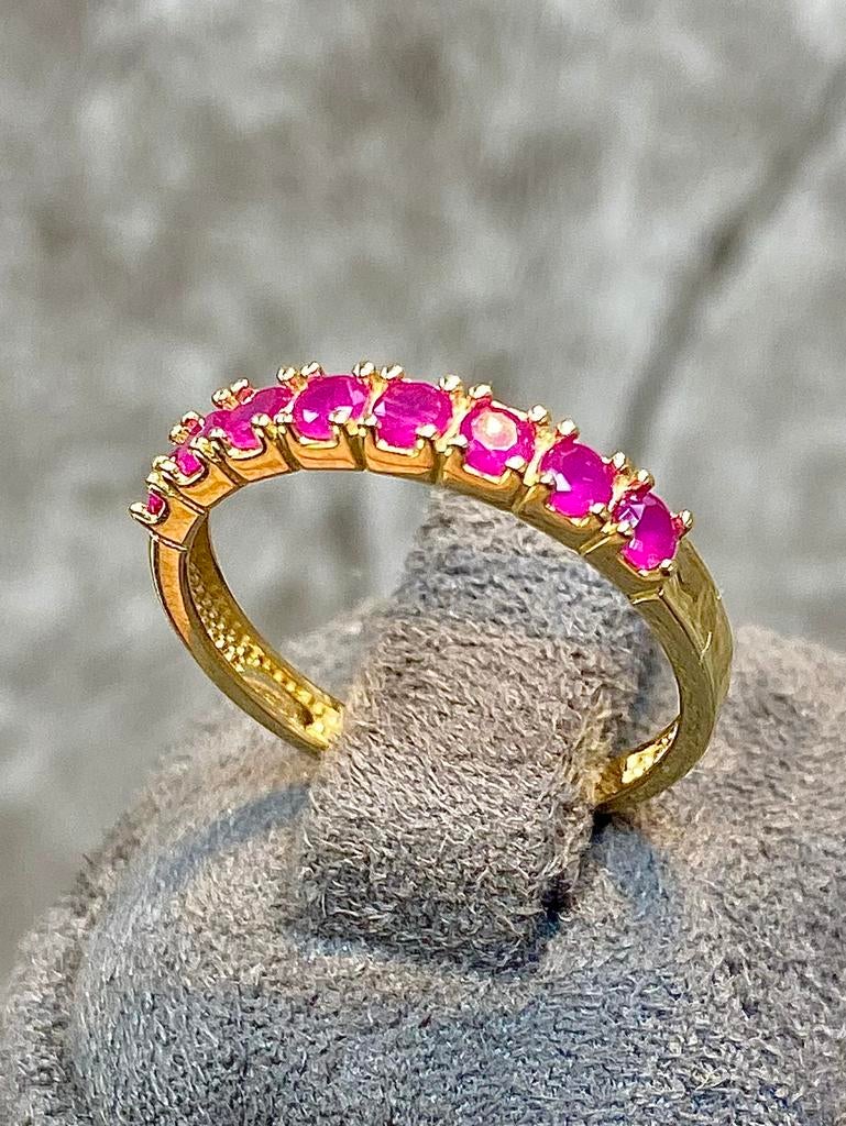 14k Gouden Robijn Ring, Nieuw, Ophalen of Verzenden, 17 tot 18, Met edelsteen