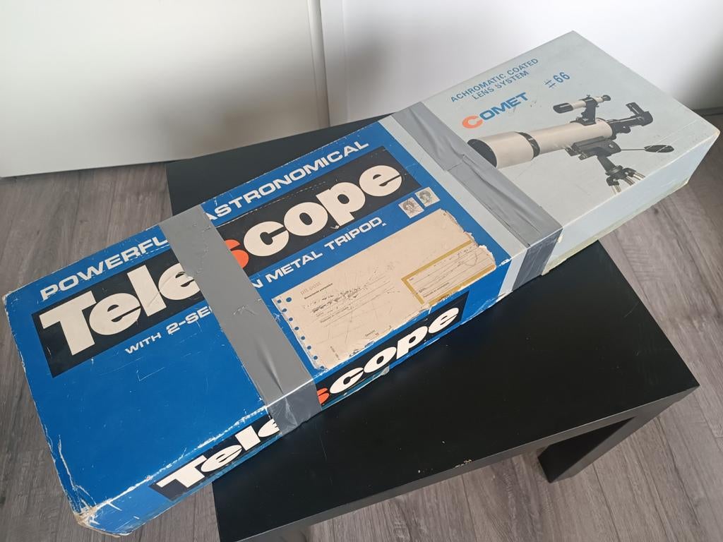 Comet Telescoop met Statief, Audio, Tv en Foto, Optische apparatuur | Telescopen, Ophalen, Lenzentelescoop (refractor), Minder dan 80 mm