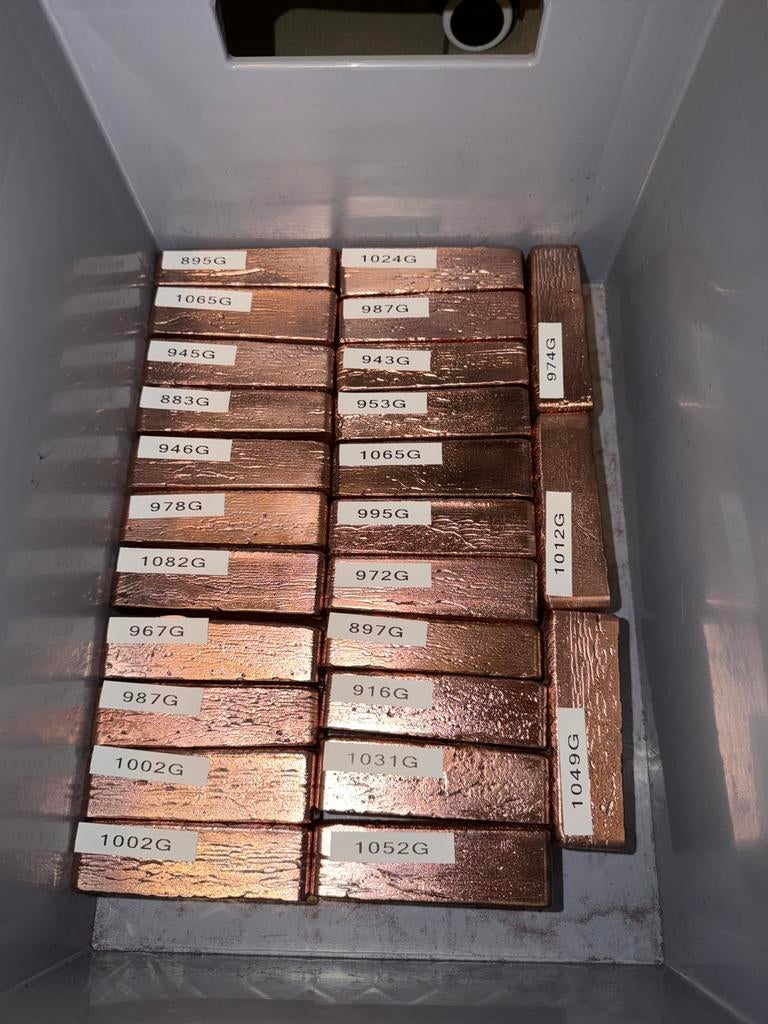 Massieve koper baar. 50,76 kilo in totaal, Postzegels en Munten, Edelmetalen en Baren, Ophalen of Verzenden, Koper