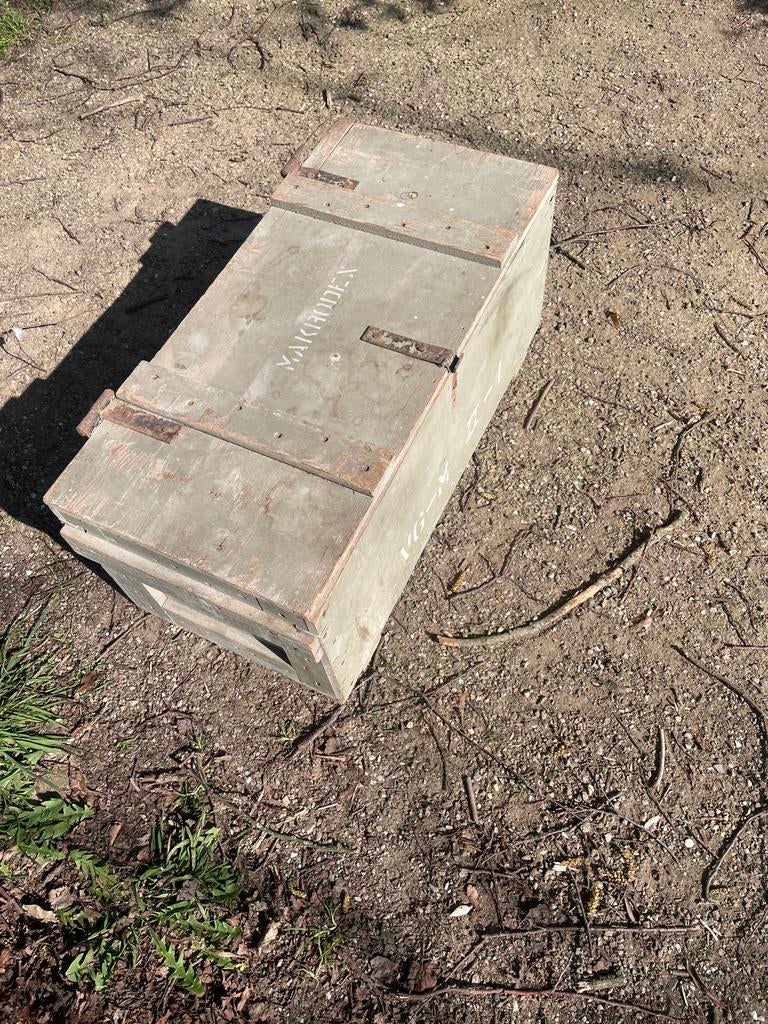 Houten munitiekist leger, Ophalen of Verzenden, Landmacht, Overige gebieden, Kist of Geocache