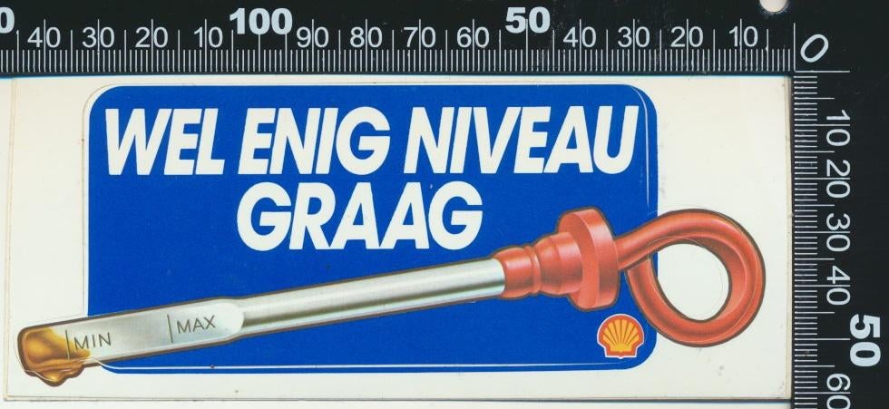 Sticker: Shell - Wel enig niveau graag, Verzamelen, Ophalen of Verzenden, Zo goed als nieuw, Auto of Motor
