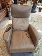 Leren relaxfauteuil ,sta-op stoel met afstandsbediening, Ophalen, Gebruikt, 75 tot 100 cm, Leer