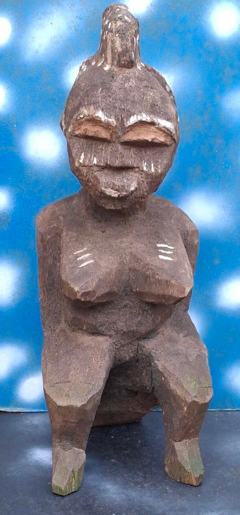 Fetisj.  Afrika. Houtsnijwerk.  Primitief.  50 cm., Antiek en Kunst, Ophalen