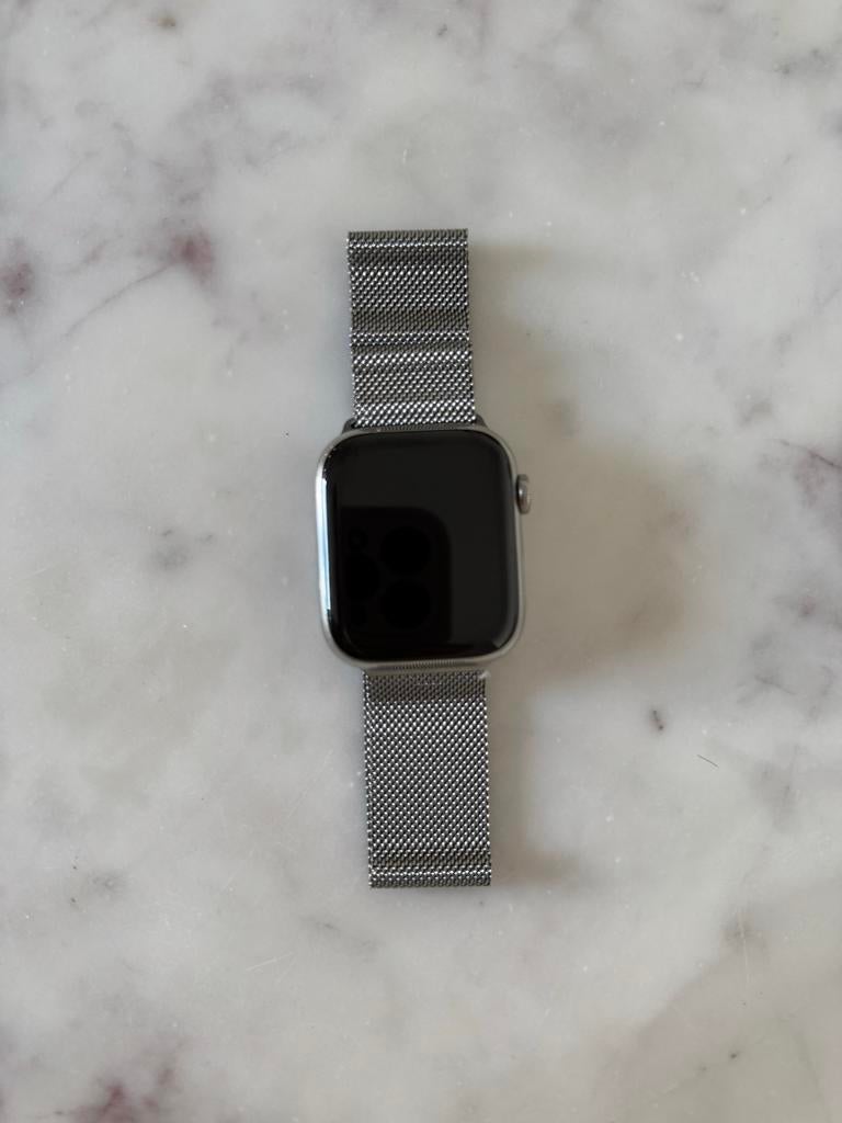 Apple Watch Series 7 45mm GPS stainless steel, Ophalen, Afstand, IOS, Zo goed als nieuw