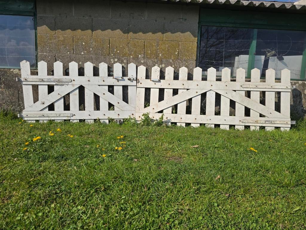 Dubbele poort van onverslijtbaar trespa., Ophalen, IJzer, Tuinhek