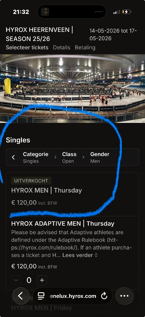 Gezocht: hyrox open solo men heerenveen, Ophalen, Nieuw, Overige typen, Overige merken