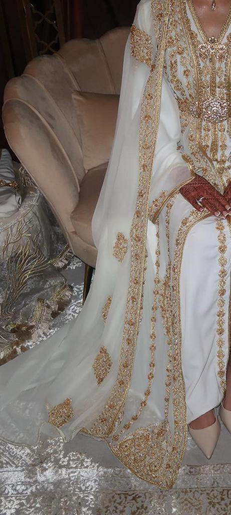 Marokkaanse bruidsjurk, Kleding | Dames, Gelegenheidskleding, Ophalen of Verzenden, Zo goed als nieuw, Wit, Overige typen