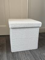 JYSK Poef NYSTED 38x38 opbergruimte wit creme teddy, Huis en Inrichting, Ophalen, Minder dan 50 cm, Vierkant, Minder dan 50 cm
