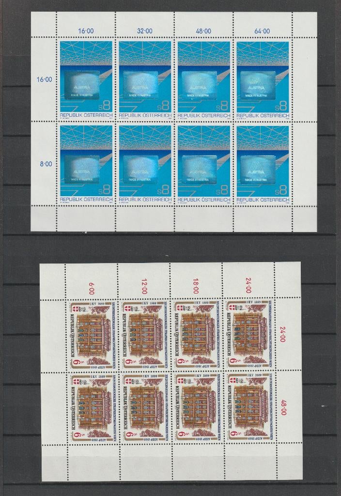Oostenrijk 1988 - 1996. Kleinbogen, Postfris., Postzegels en Munten, Verzenden, Postfris