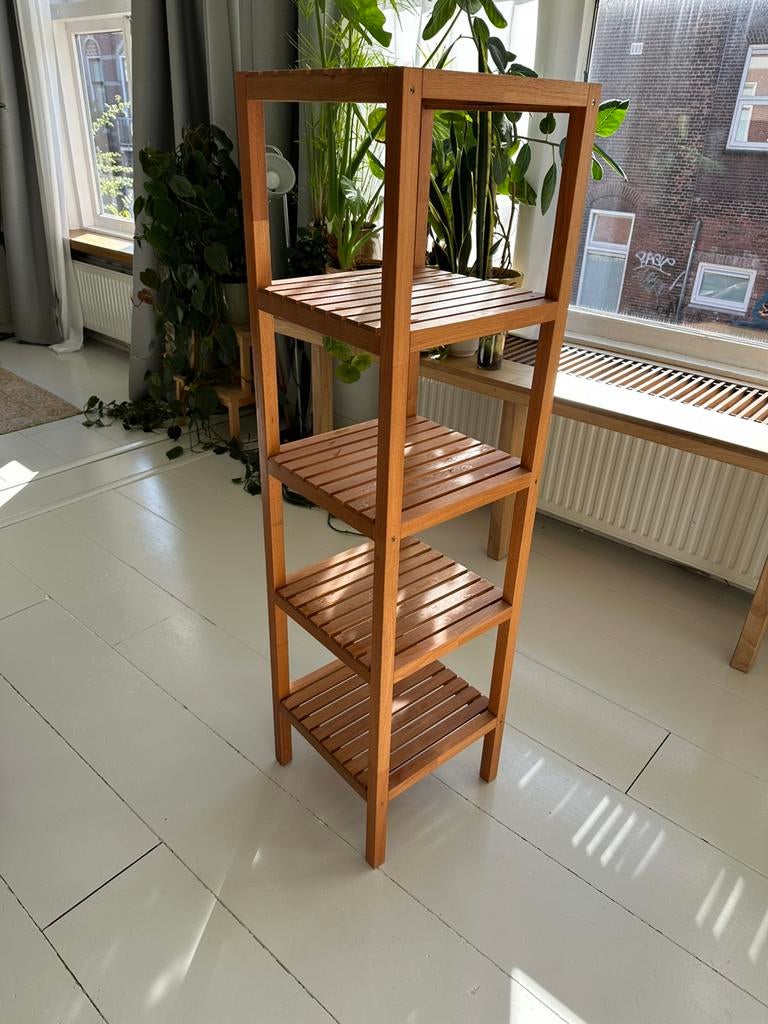 Houten kast badkamerkast, Huis en Inrichting, Badkamer | Badkamermeubels, Ophalen, (Half)hoge kast, Minder dan 50 cm, Zo goed als nieuw